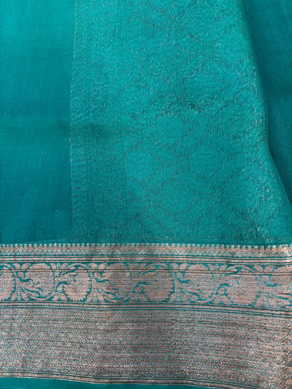 Black-Firosi Pure Kora Antique Zari Banaras Handloom Saree