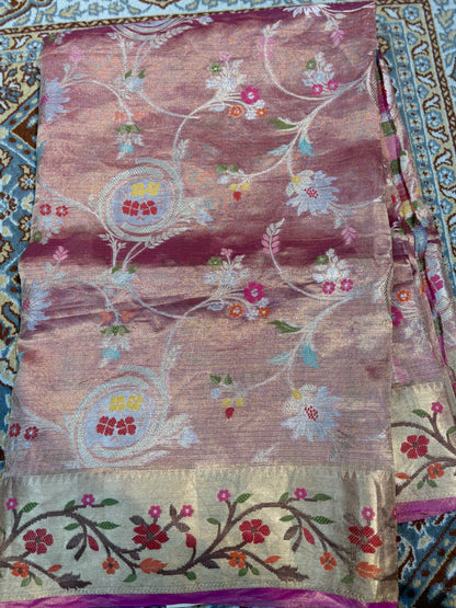 Trending Premium Pure Tissue Kota Paithini Banarasi Handloom Saree