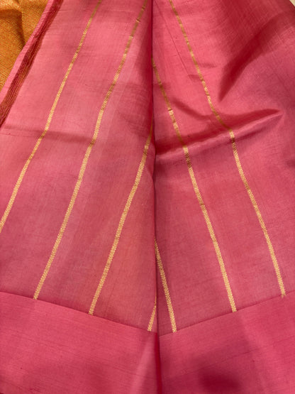 Pure Kora Rungkaat Banarasi Handloom Saree 