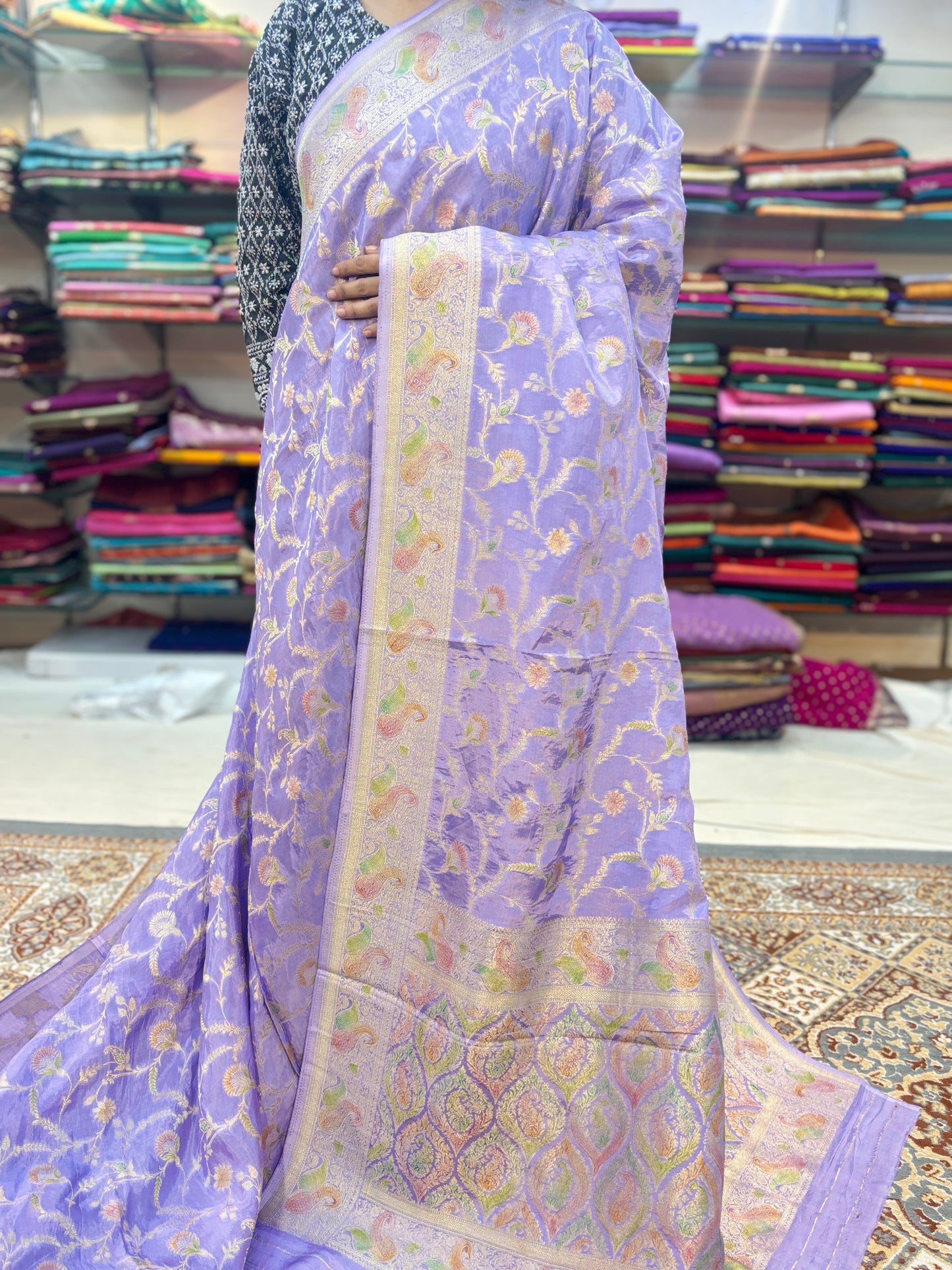 Lilete Lavender Designer Banarasi Saree