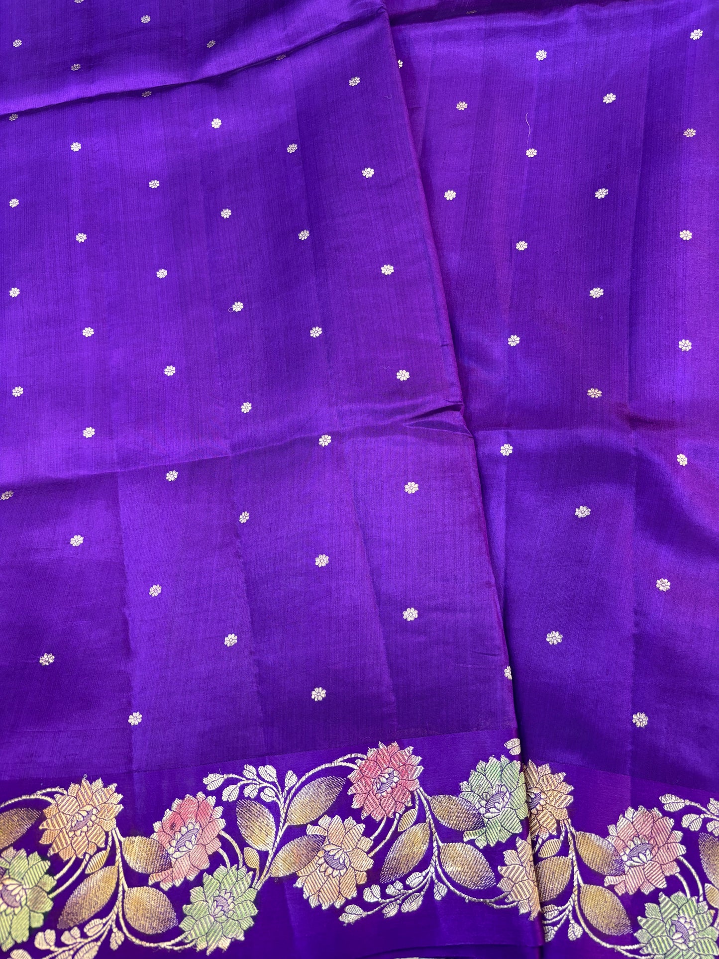 Purple Pure Katan Light Weight Banarasi Handloom Saree