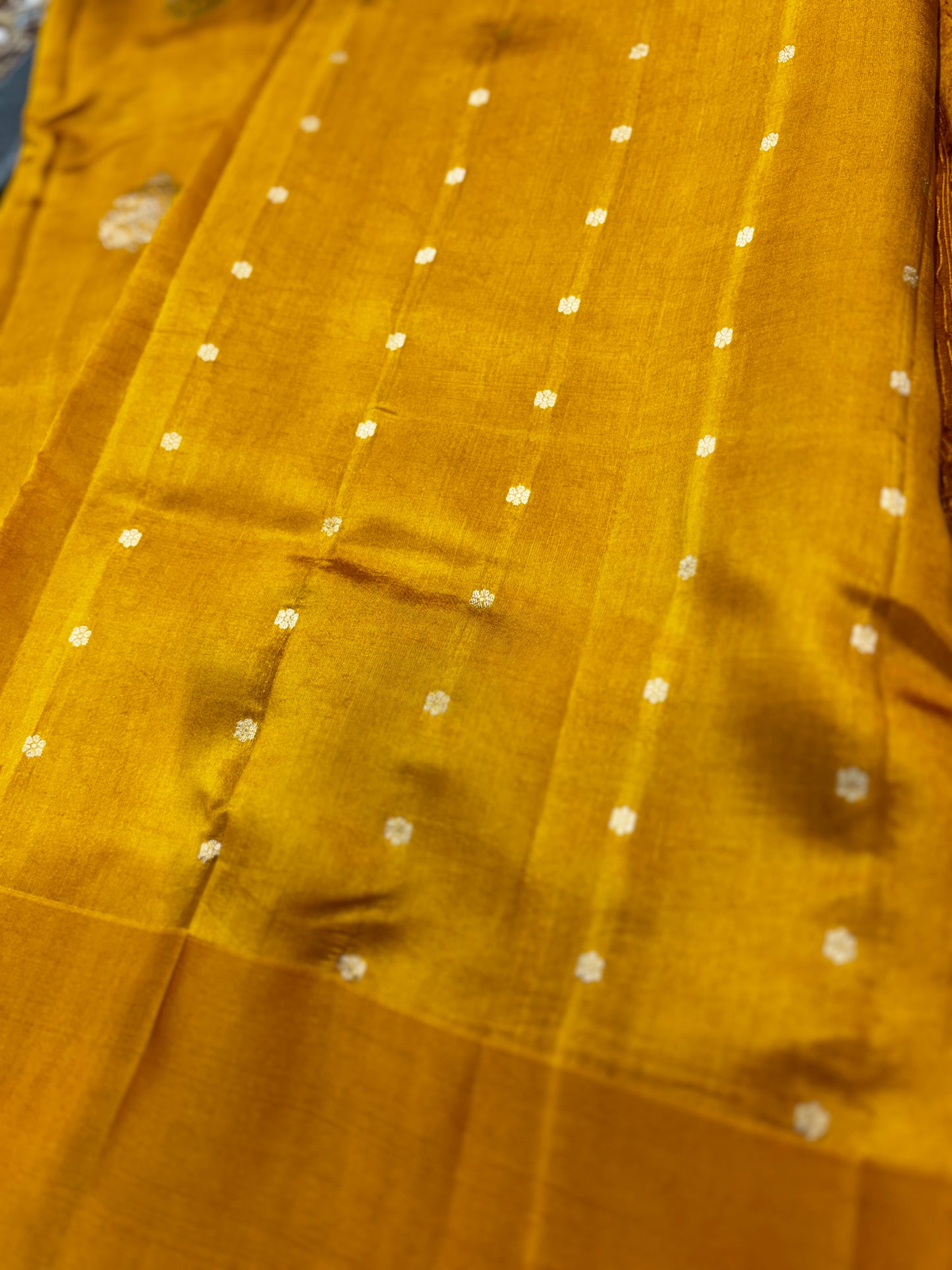 mustard Yellow Pure Raw Mango Banarasi Handloom Saree