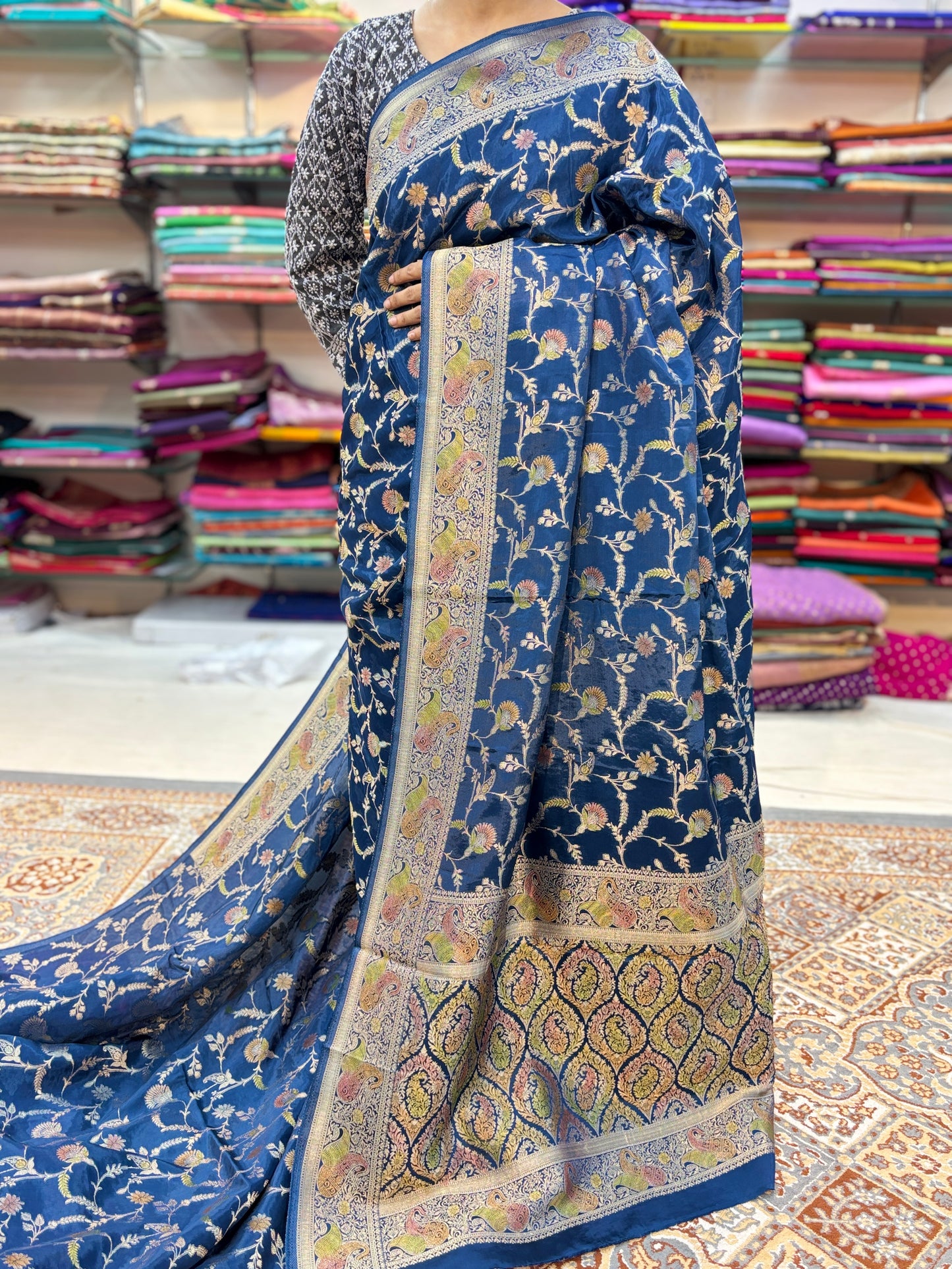 Blue Designer Banarasi Saree