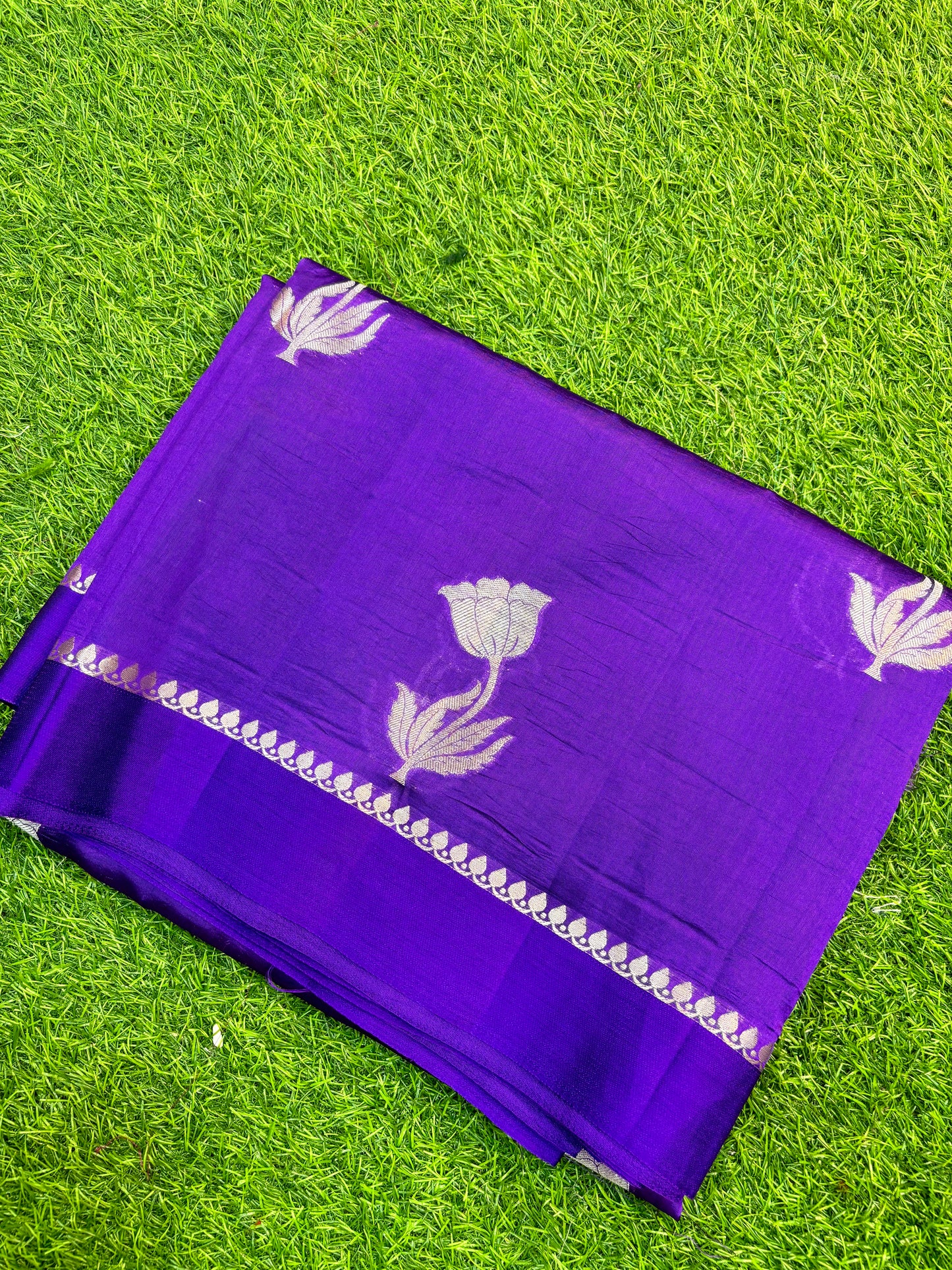 Purple Pure Raw Mango Banarasi Handloom Saree