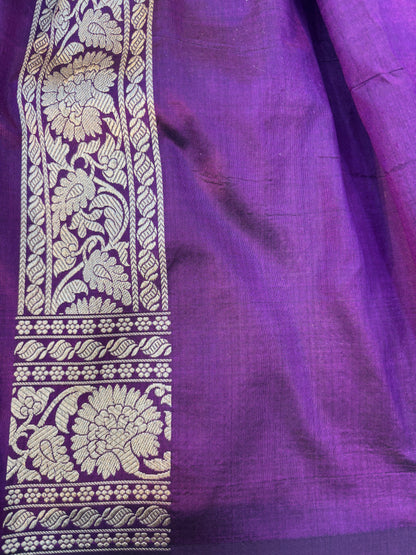 Violets Pure Katan Banarasi Handloom Saree