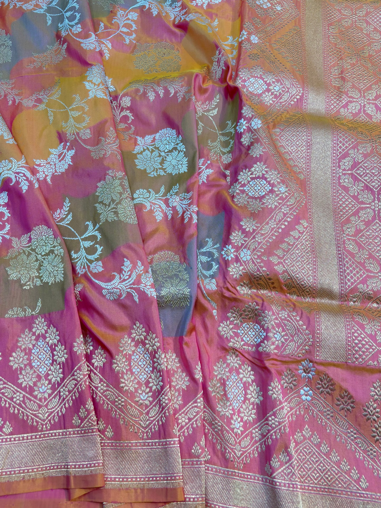 Baby Pure Katan Rungkaat Banarasi Handloom Saree