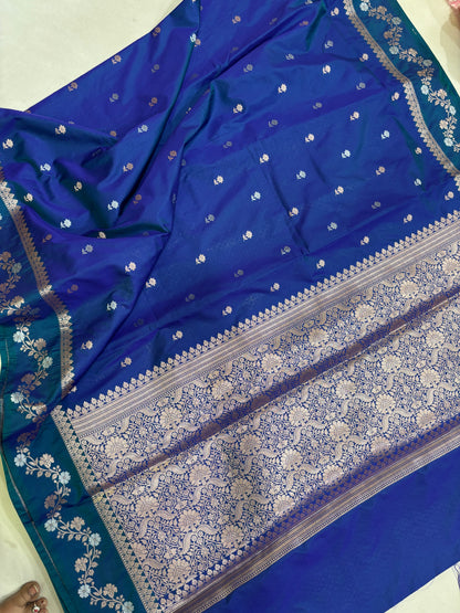 BlueSemi Raw Mango Banarasi Saree 
