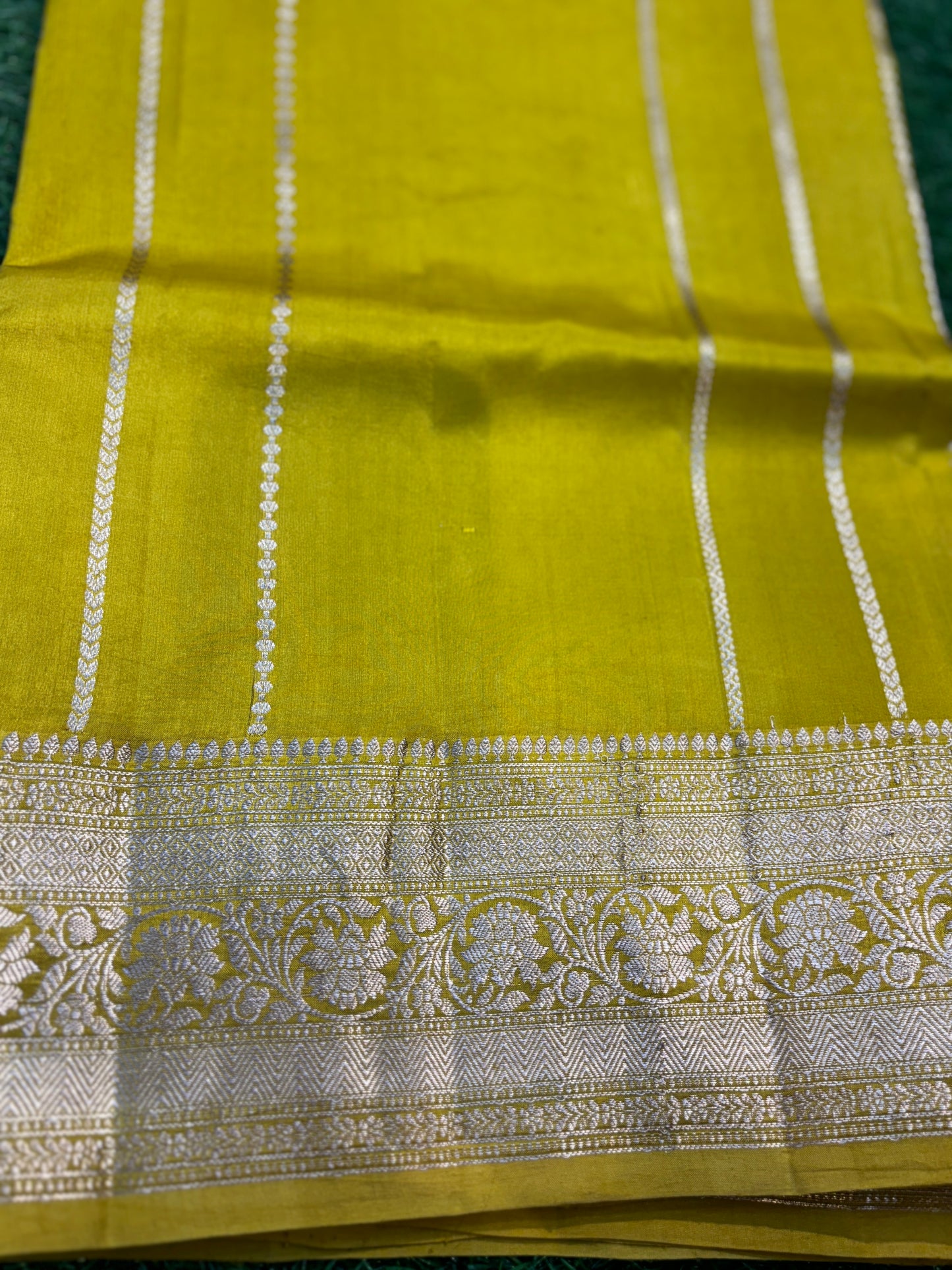 Mustard Yellow Pure Banarasi Saree