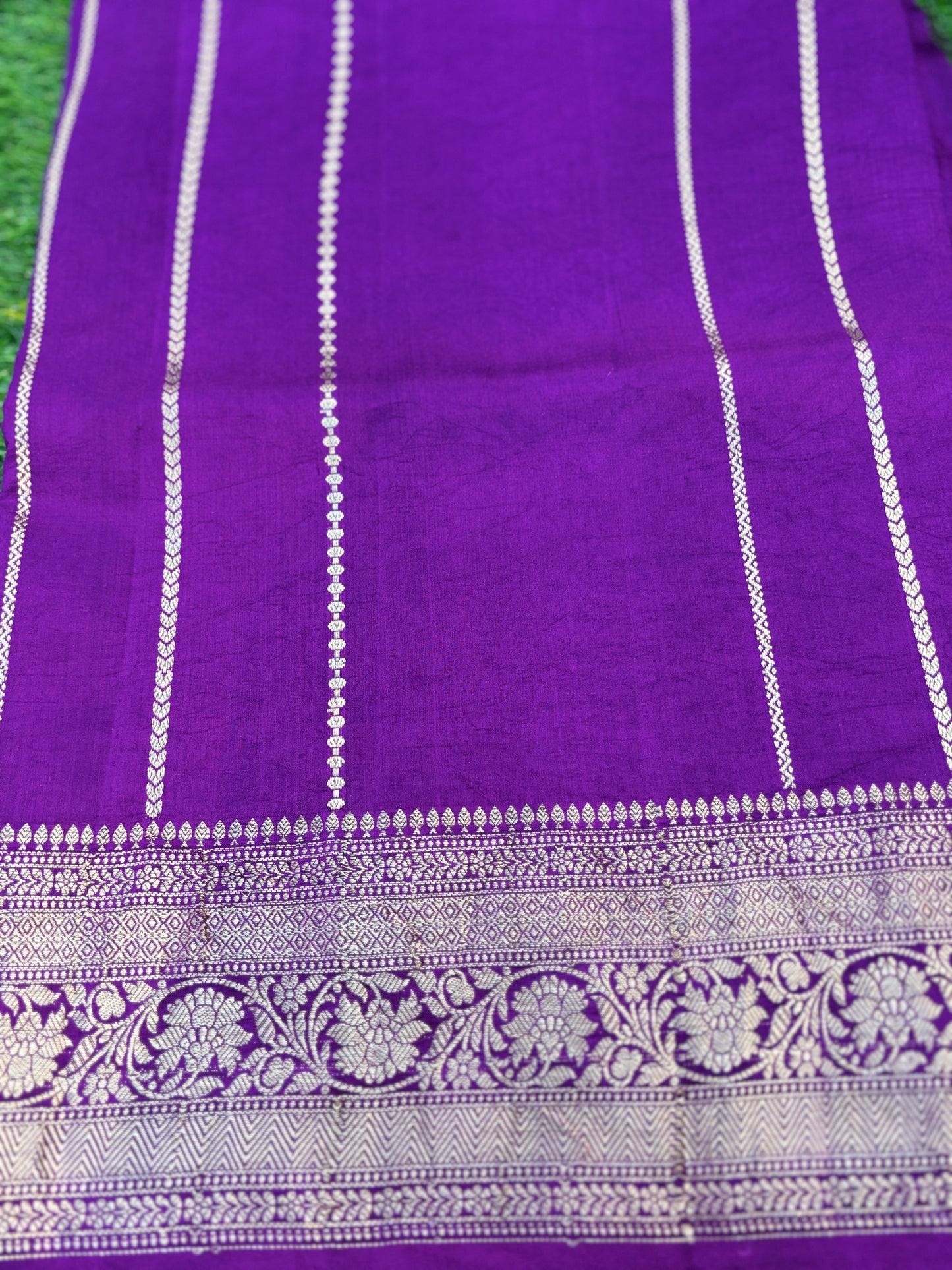 Purple Pure Raw Mango Banarasi Handloom Saree