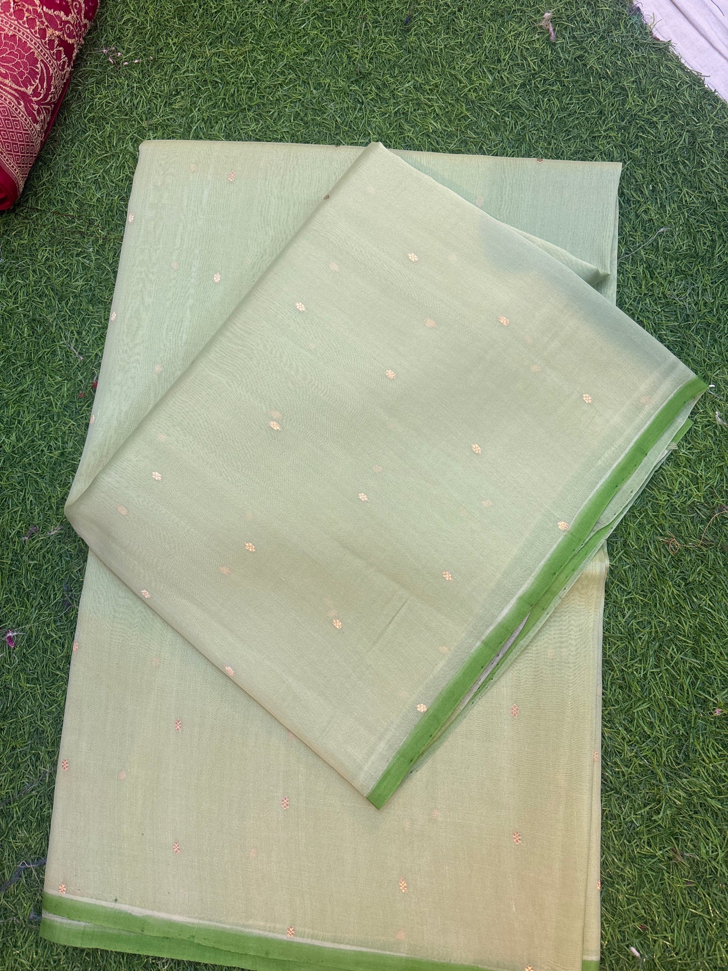 Pure kora Rungkaat Kadhuwa Banarasi Handloom Sari 