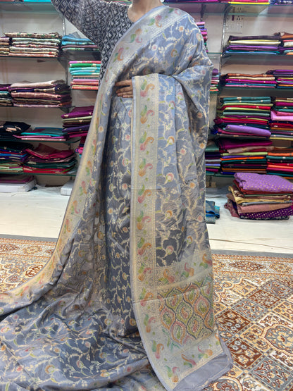 Light Pestal Gray Disigner banarasi Saree