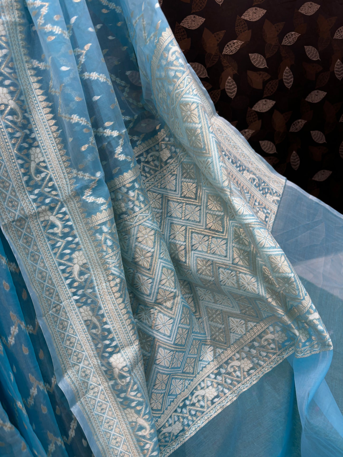 Blue Sky Pure Moonga Cotton Bananasi Saree