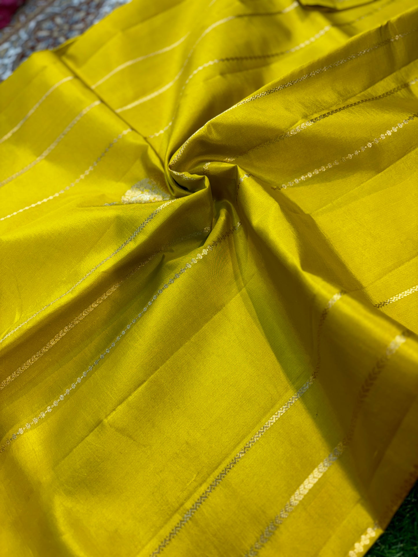 Mustard Yellow Pure Banarasi Saree