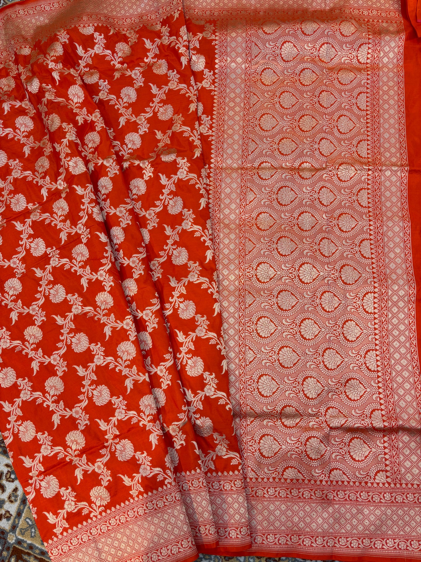 Red Pure Katan Banaras Handloom Saree