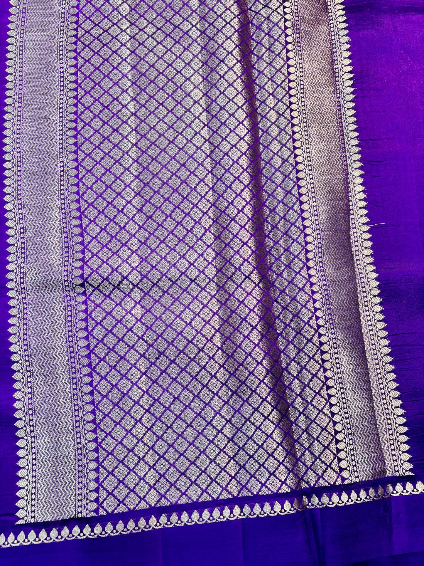 Purple Pure Raw Mango Banarasi Handloom Saree