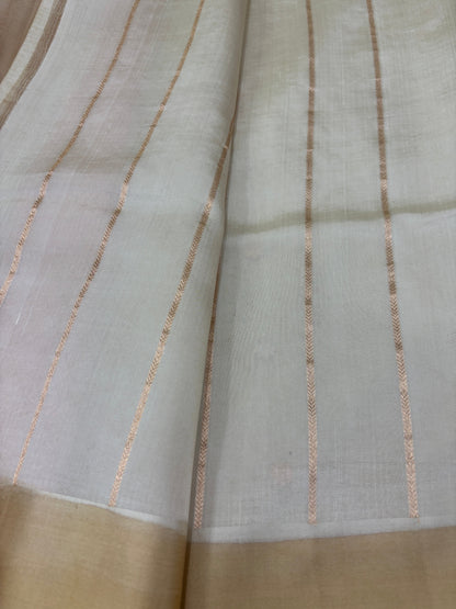 Pure Kora Rungkaat Banarasi Handloom Saree 