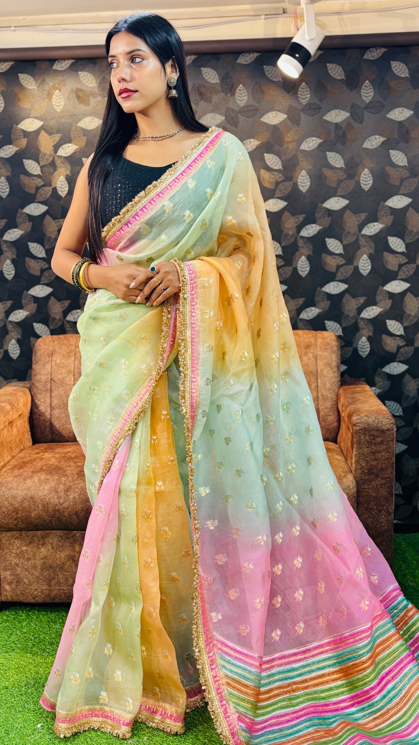 Pure Kora Rungkaat Banarasi Handloom Saree