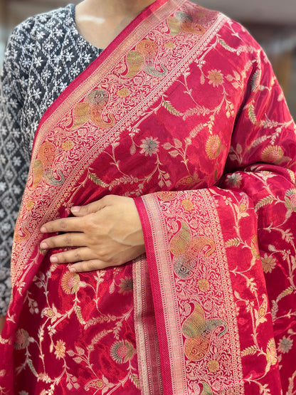 Red designer, Banarasi Handloom Sari