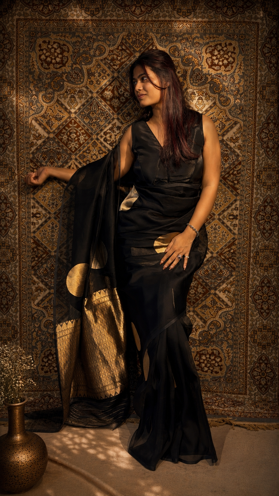 Black Pure Kora silk Designer Kadhuwa Handloom Banarasi sare 