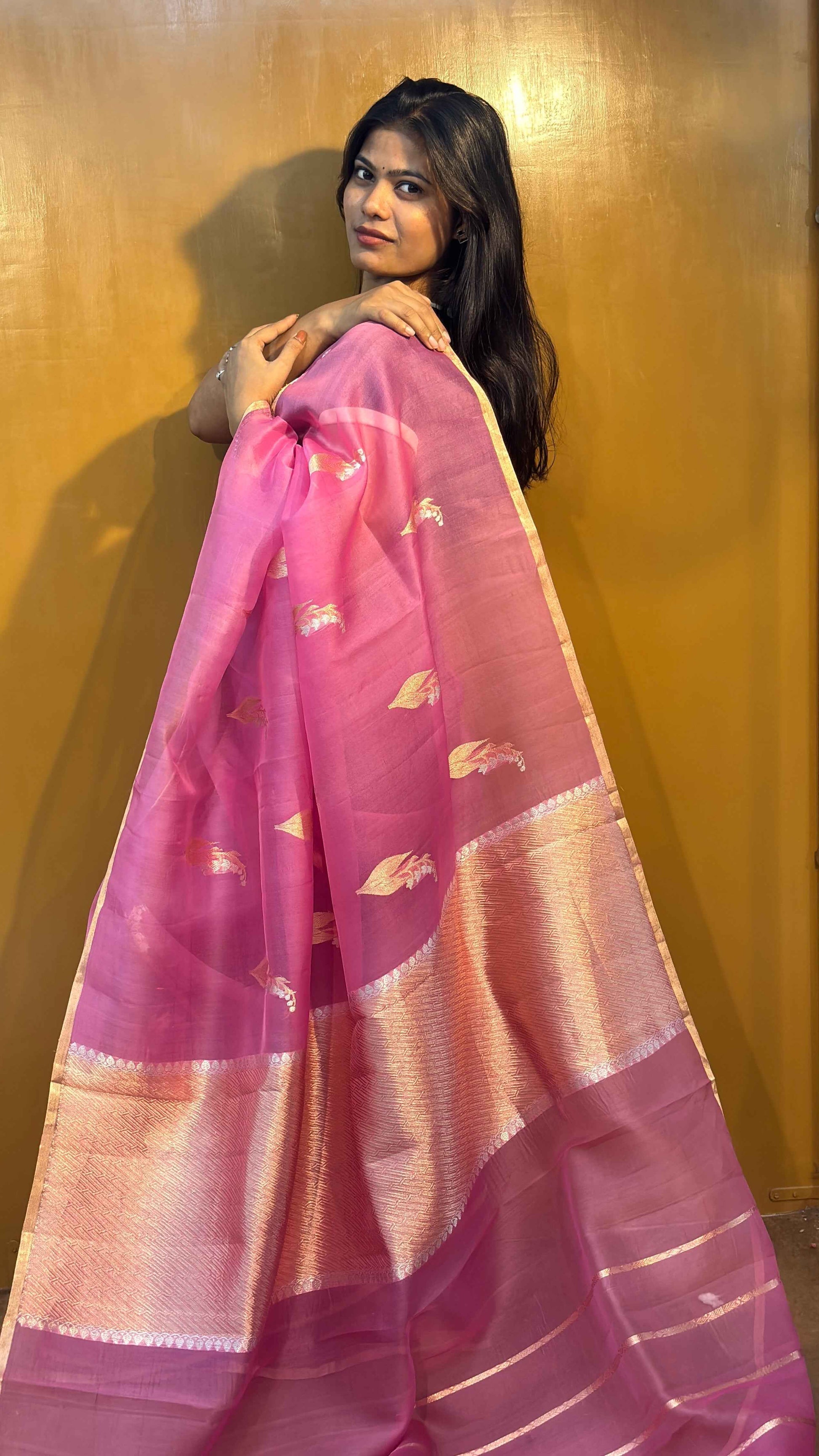 Pure Kora Designer Kadhuwa Banarasi Handloom Saree 