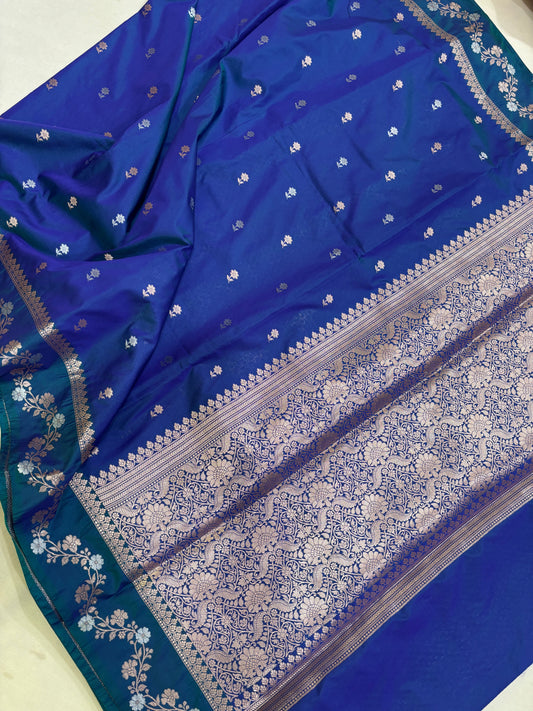 BlueSemi Raw Mango Banarasi Saree 