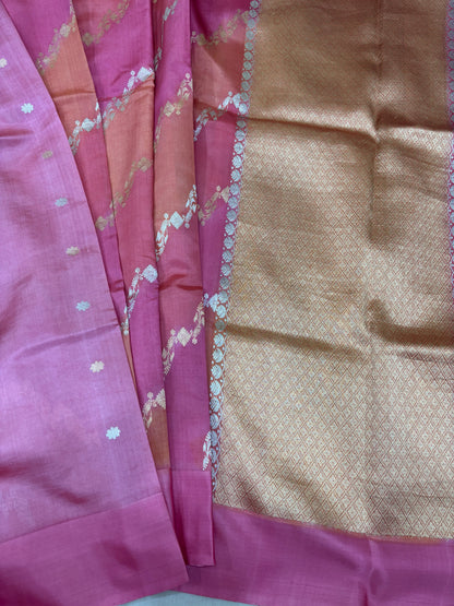 Pure Kora Rungkaat Banarasi Handloom Saree 