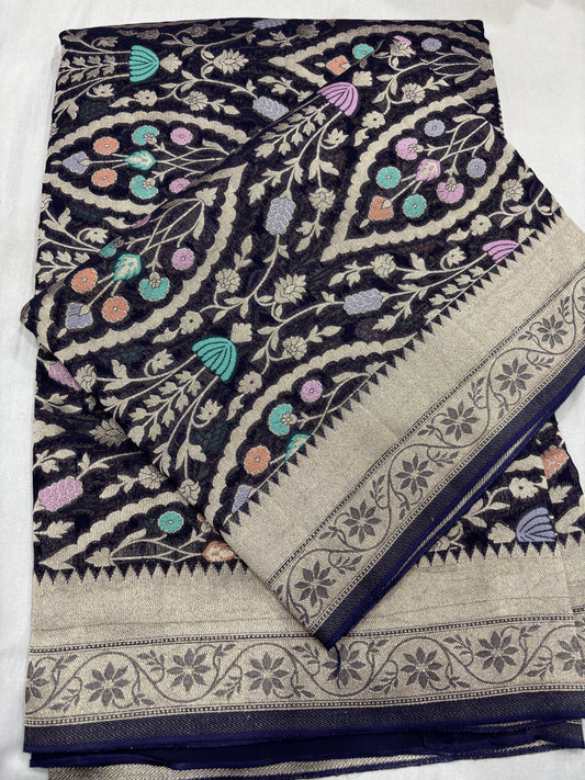 Semi Khaddi Georgette Banaras Sari 