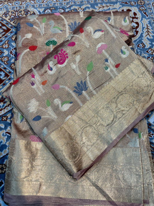 Trending Premium Pure Tissue Kota Paithini Banarasi Handloom Saree