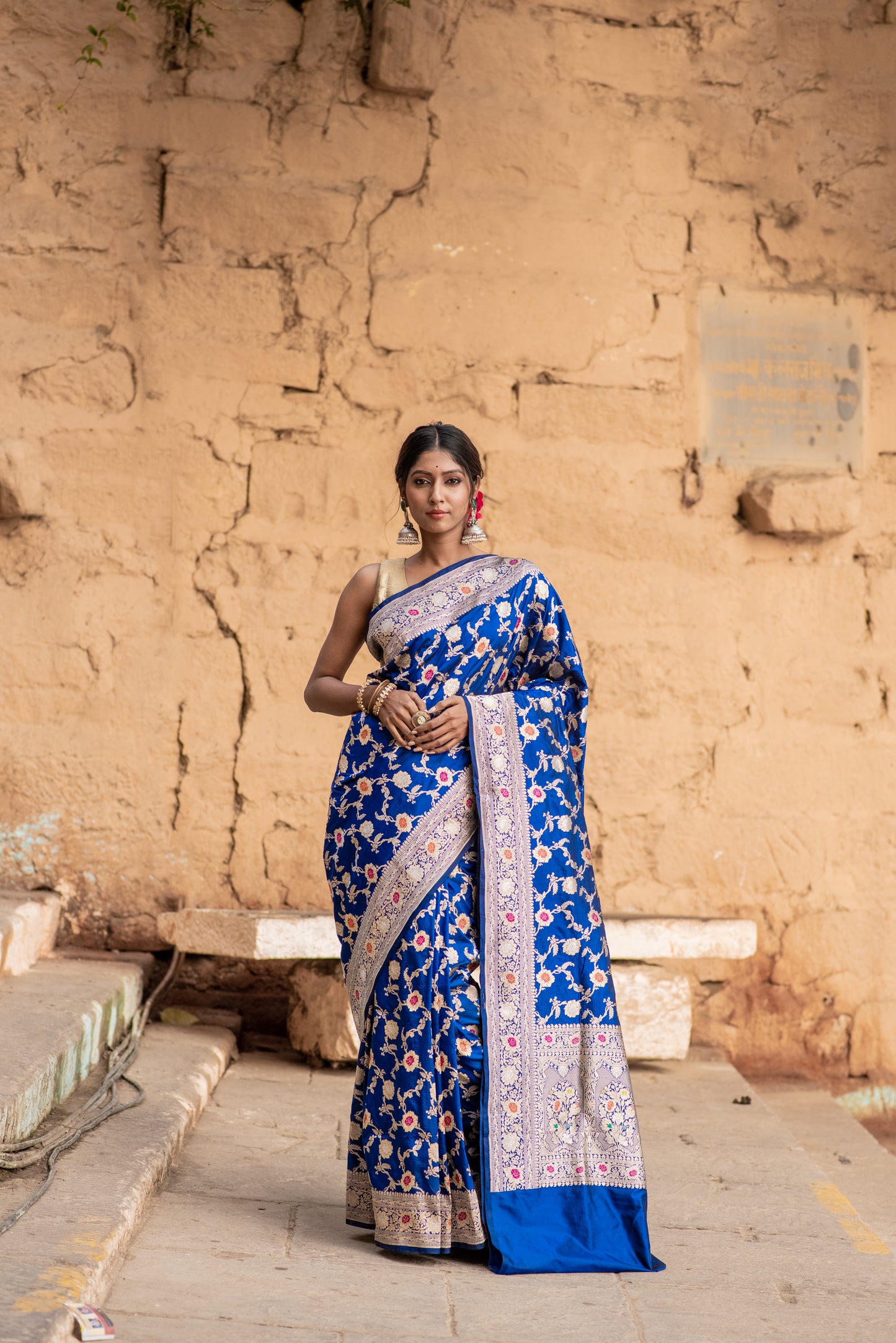 Pure Banarasi Katan jangla Meena Handloom Saree