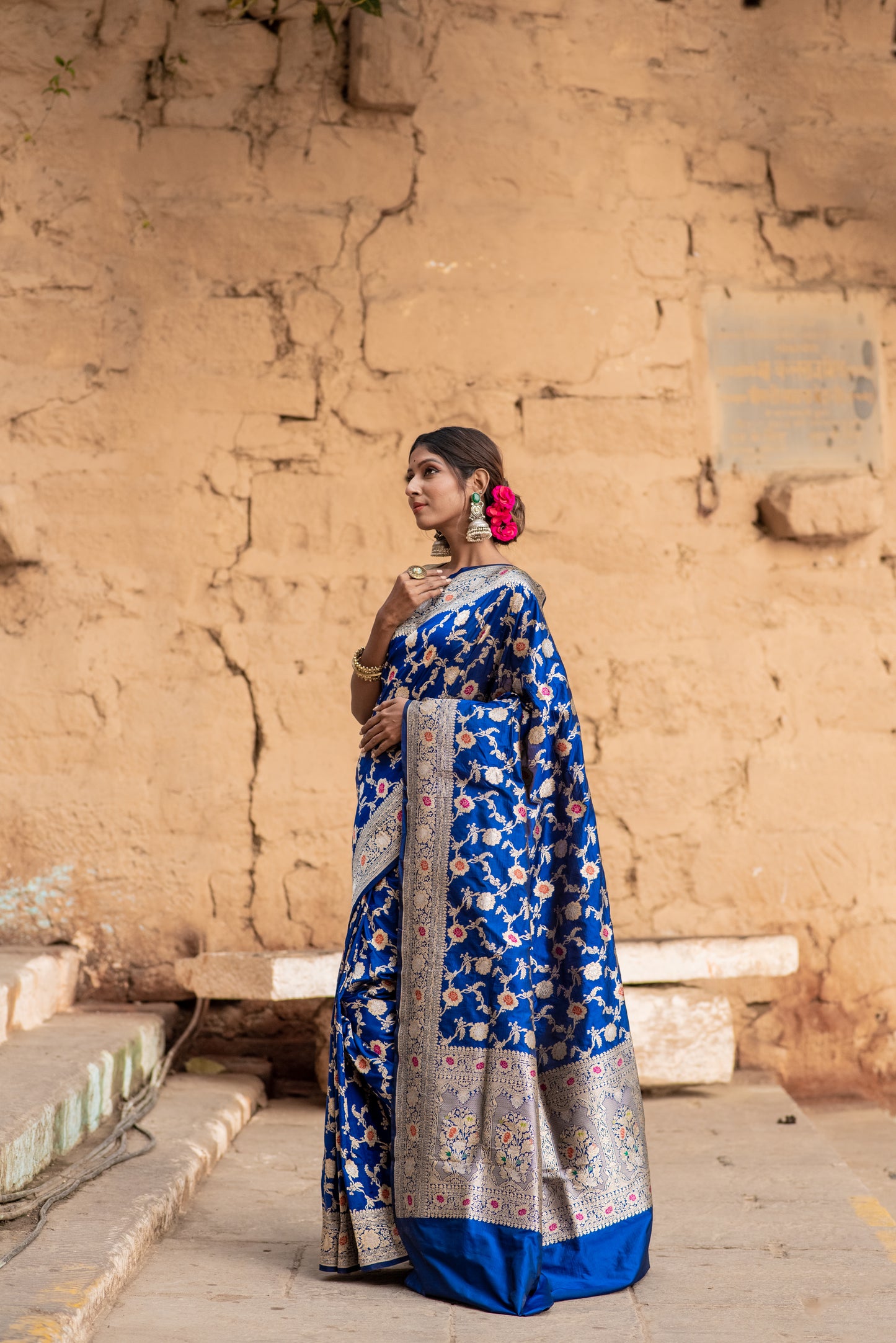 Pure Banarasi Katan jangla Meena Handloom Saree