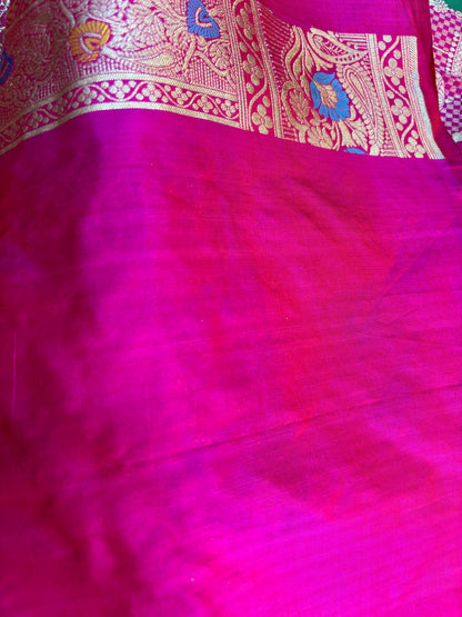 Pure Katan Rungkaat Banarasi Handloom Saree 