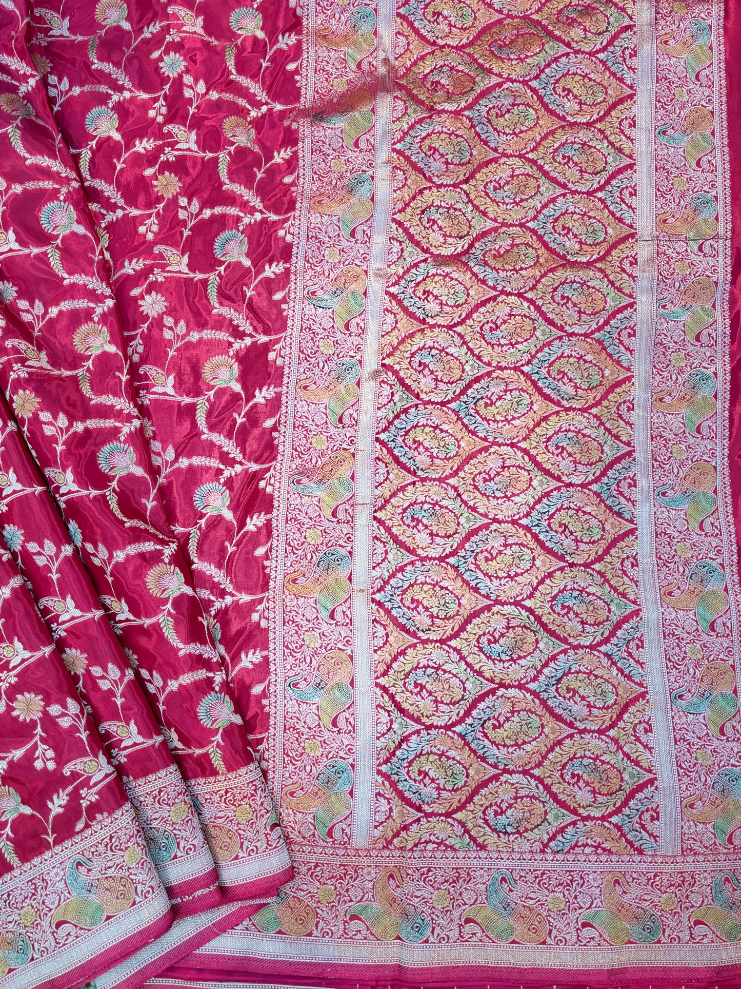 Red designer, Banarasi Handloom Sari