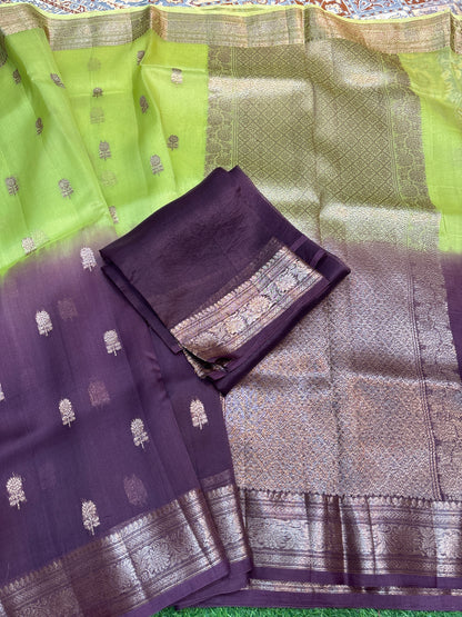 Pure Kora With Antique Zare Banarasi Handloom Saree