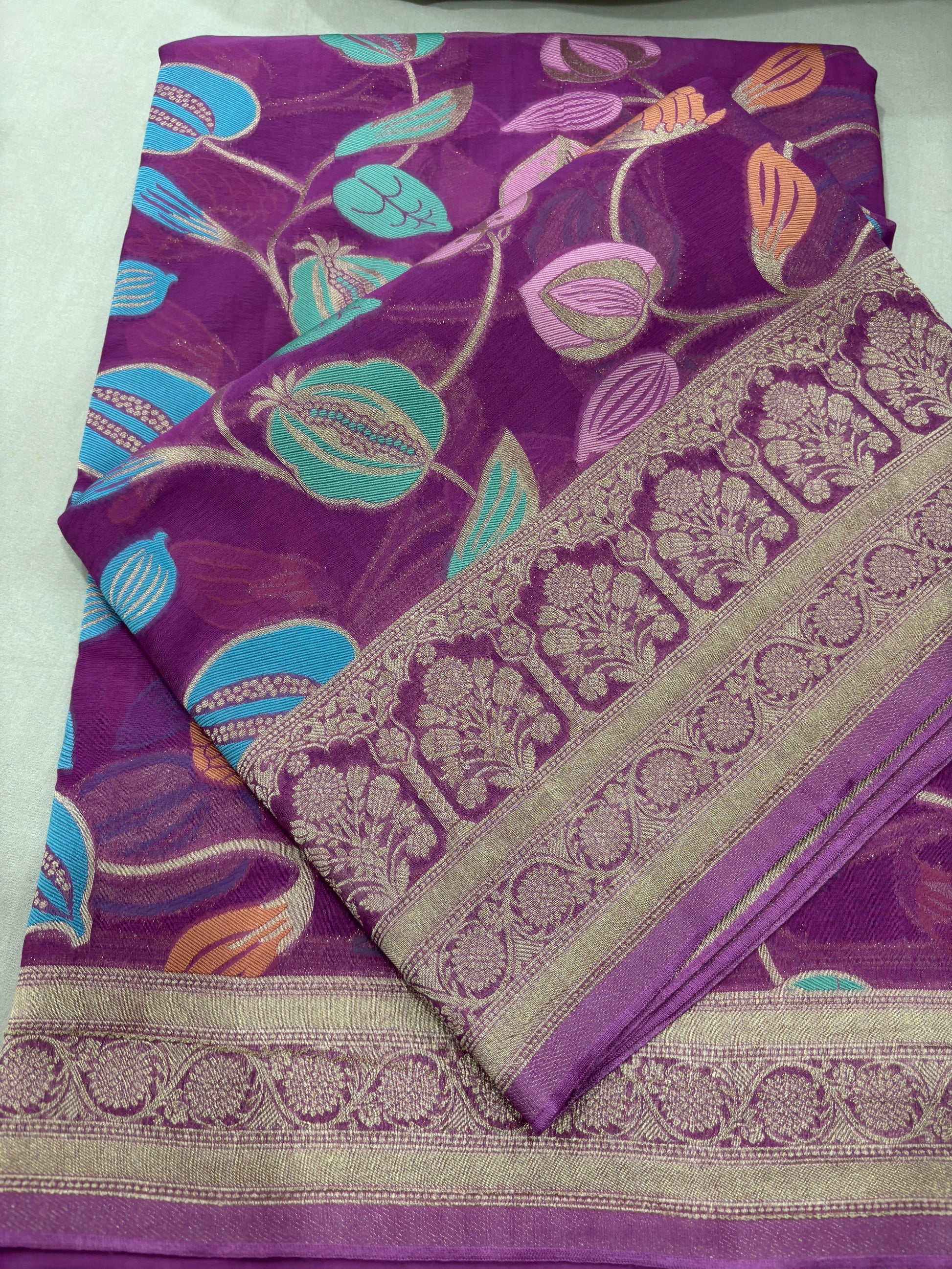 Luxury Semi Khaddi Georgette Banarasi Sarees Online 