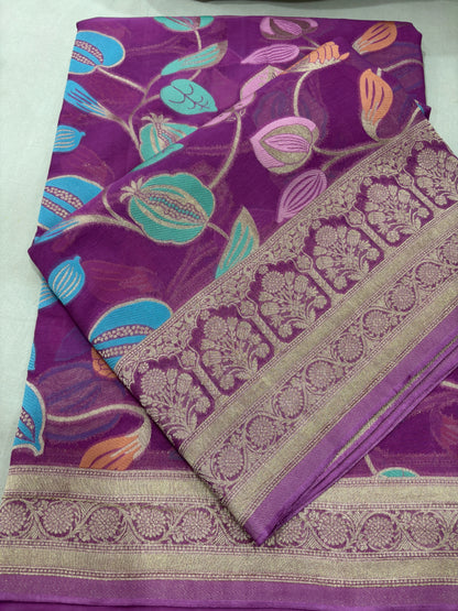 Luxury Semi Khaddi Georgette Banarasi Sarees Online 