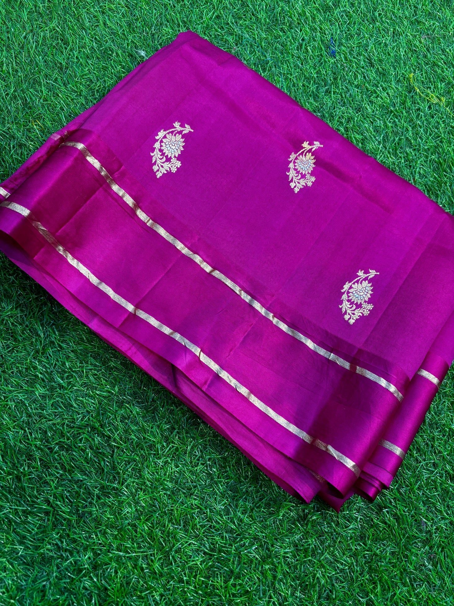 Rani Pink Pure Katan Banarasi Handloom Saree