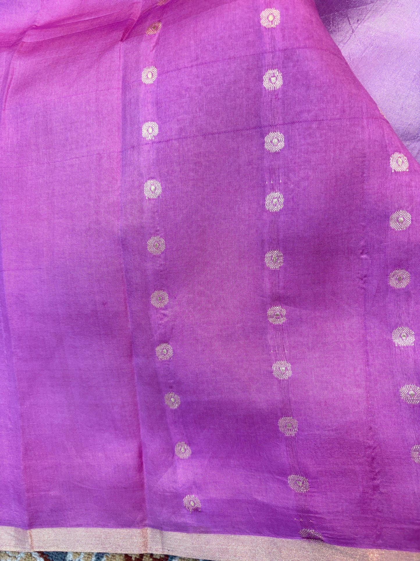 Lavender Pure Raw Mango Rungkaat Banarasi Handloom Saree