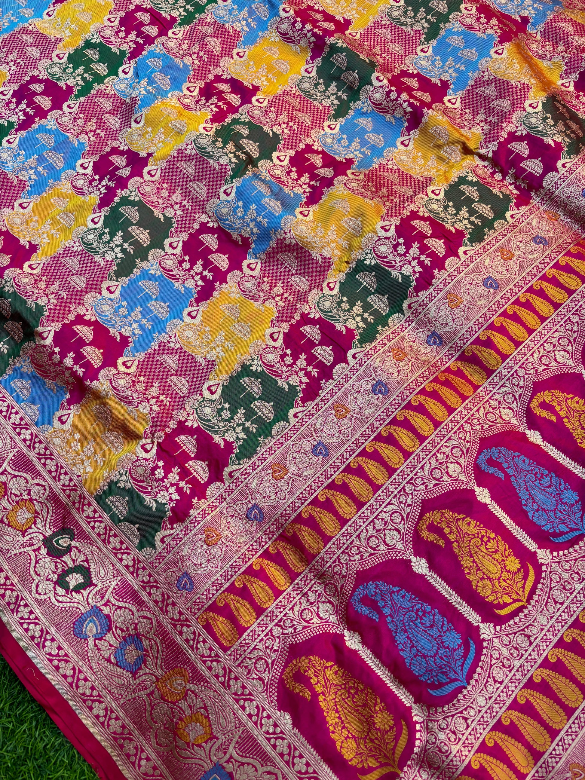 Pure Katan Rungkaat Banarasi Handloom Saree 