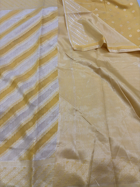 Yellow Cotton Rangkaat Banarasi Saree - Rungkaat