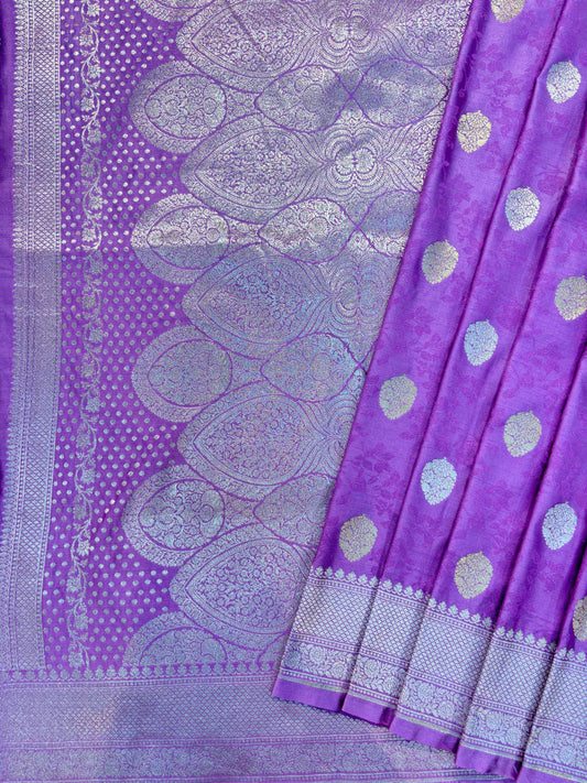 Lavender Semi Mashru Silk Banarasi Saree