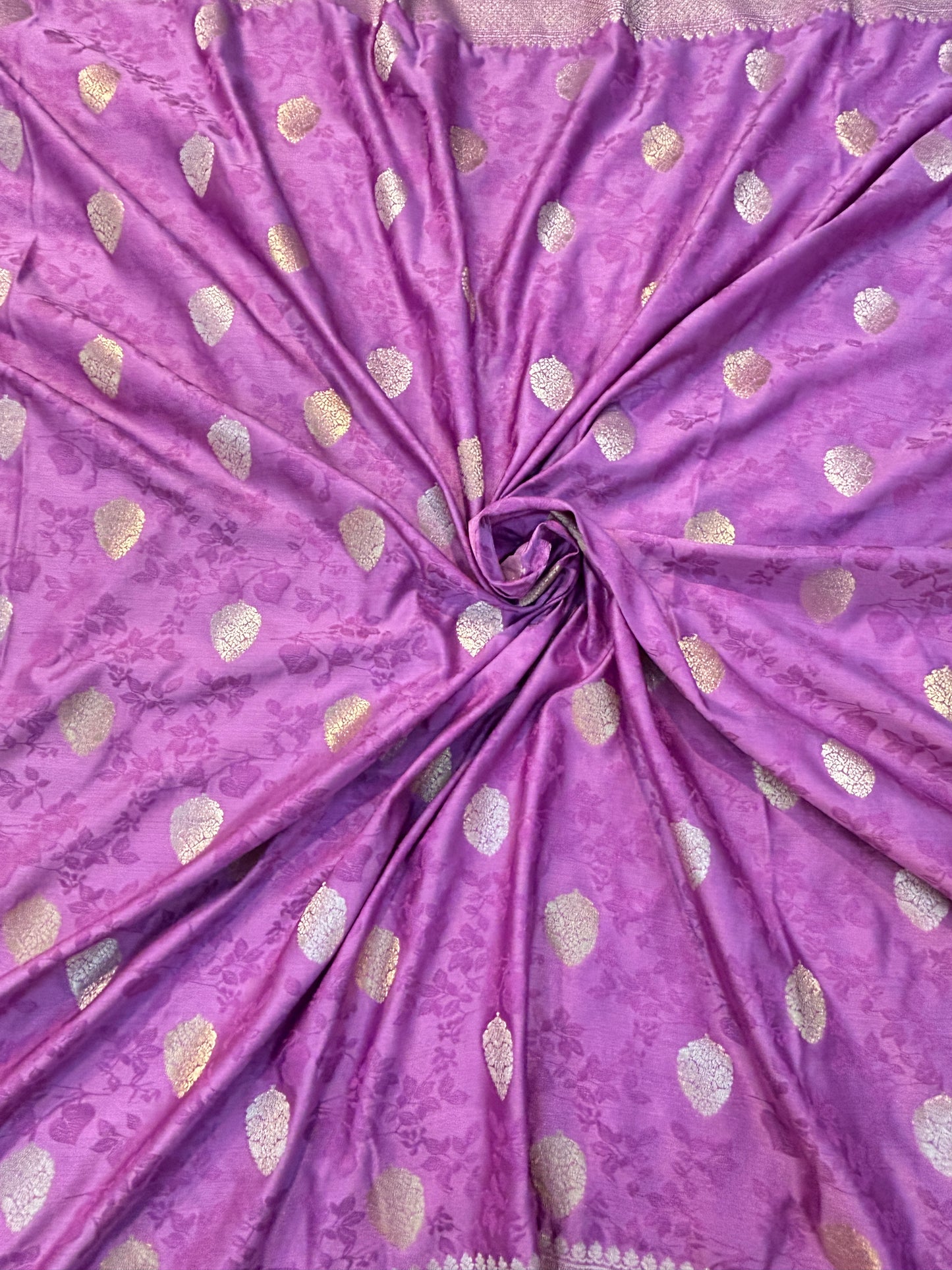 Lavender Semi Mashru Silk Banarasi Saree