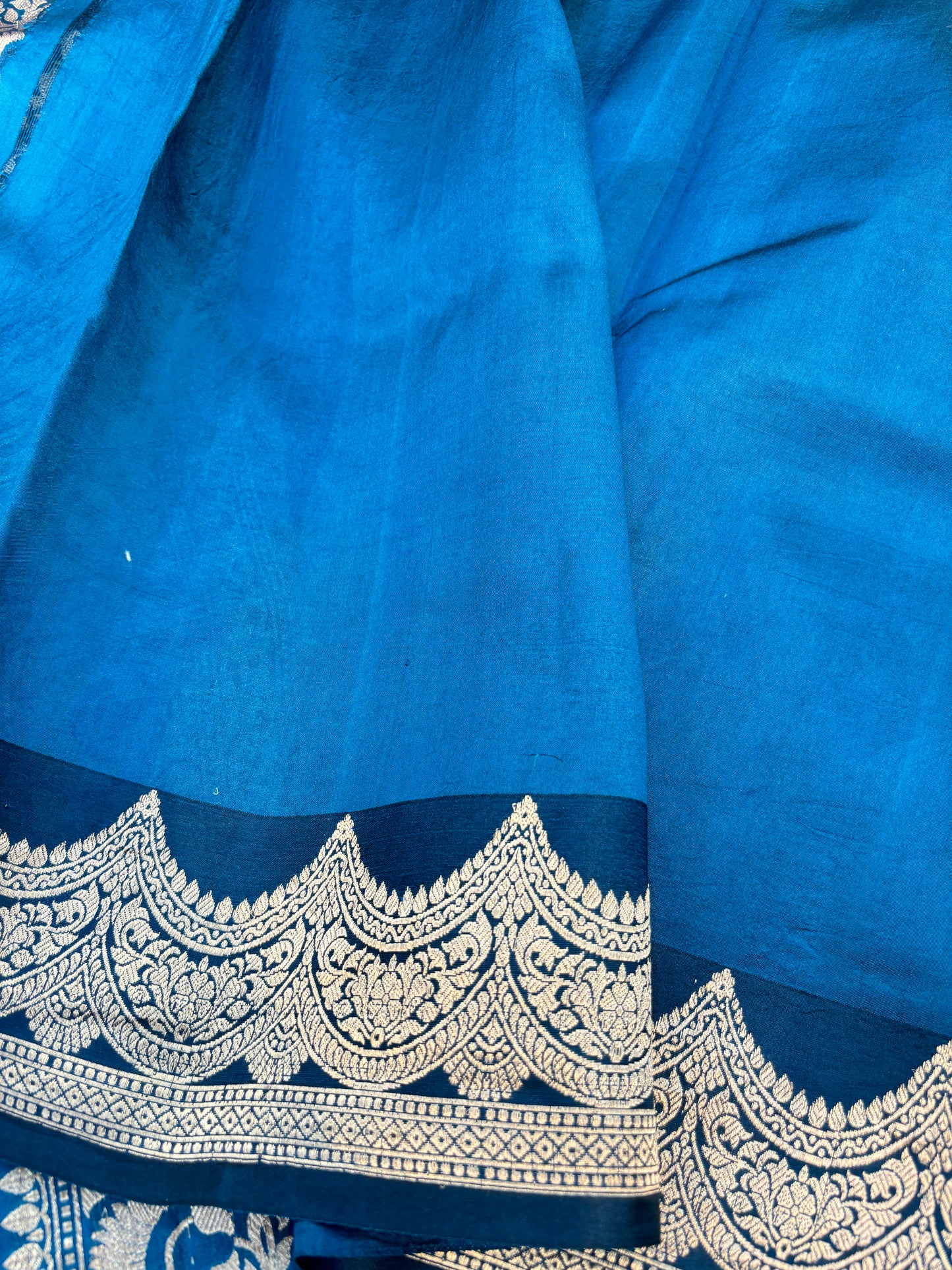 Blue Pure Raw Mango Banarasi Handloom Saree