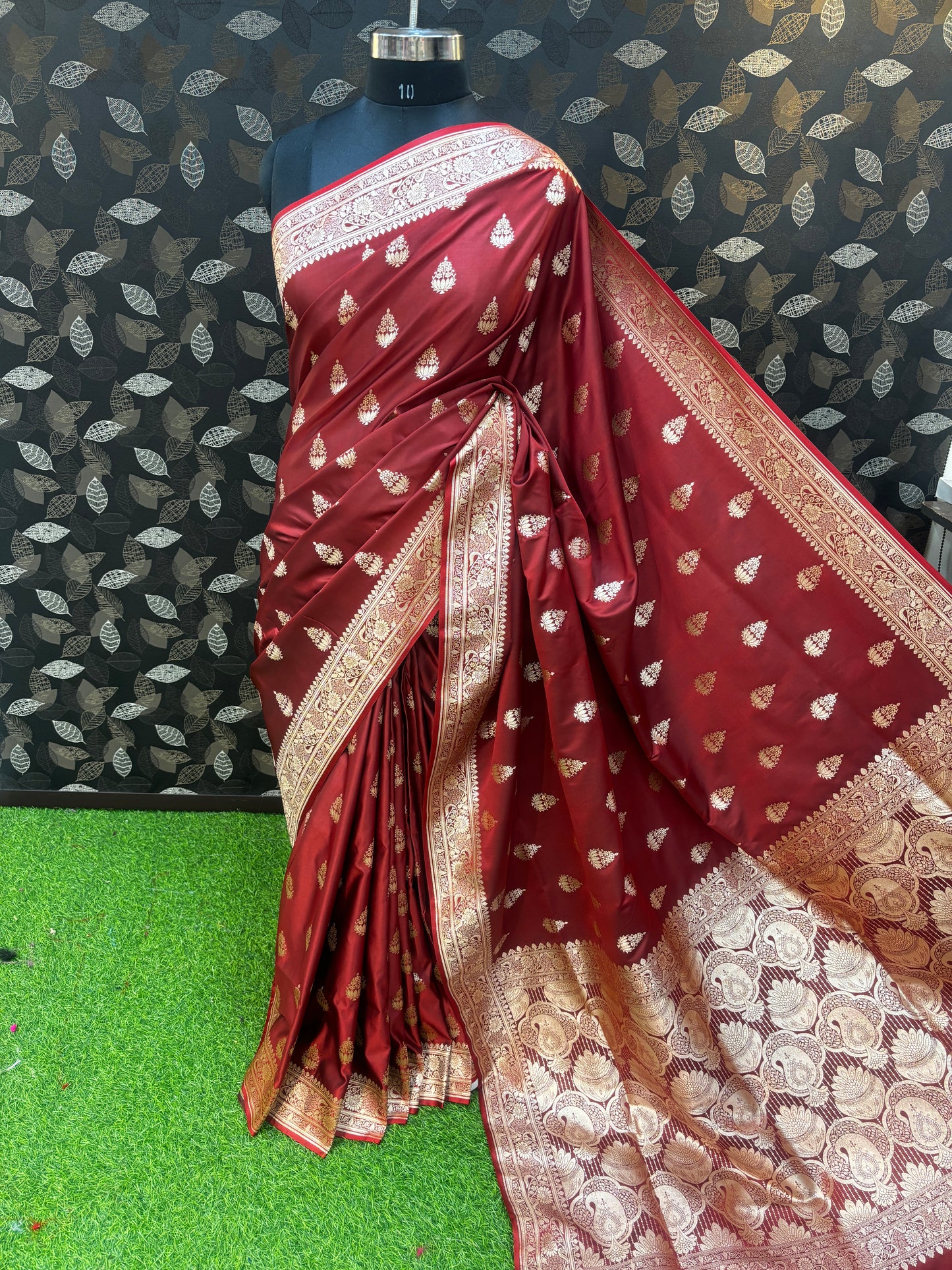 Maroon Semi Katan Silk Saree