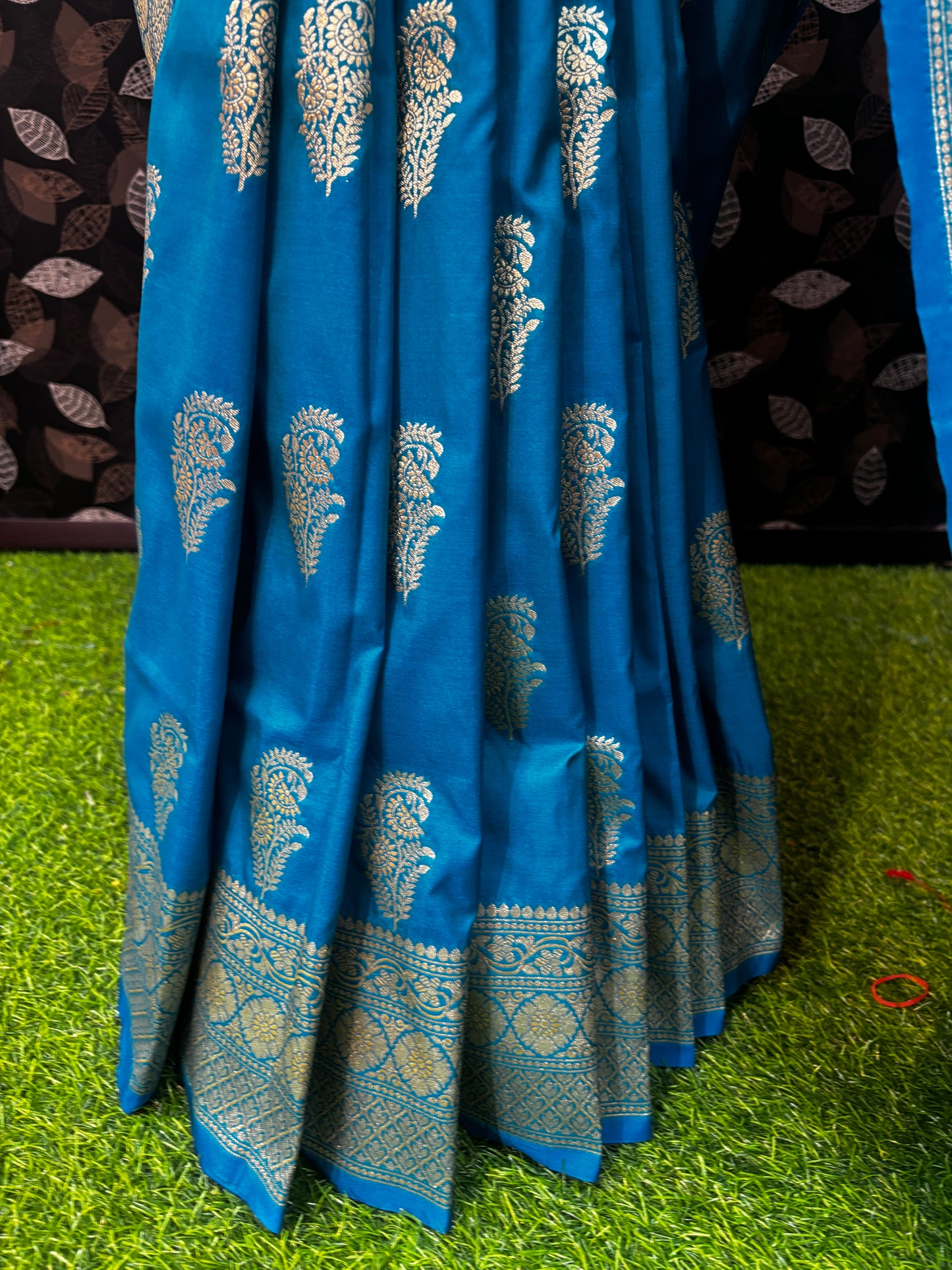 Sky Blue Semi Katan Silk Saree