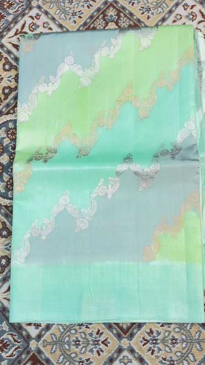 Pure Raw Mango Rungkaat Banarasi Handloom Saree