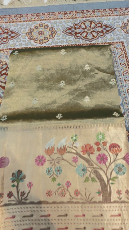 Trending Premium Pure Tissue Kota Paithini Banarasi Handloom Saree