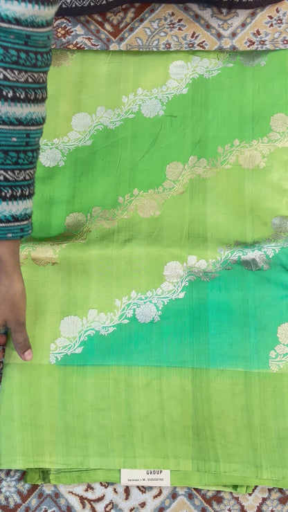 Pure Raw Mango Rungkaat Banarasi Handloom Saree