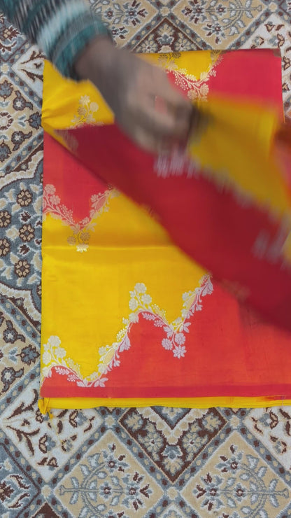 Pure Raw Mango Rungkaat Banarasi Handloom Saree