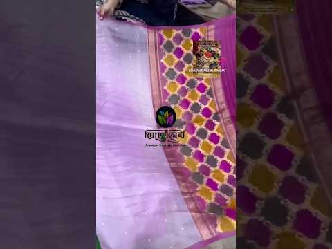 Pure kora Rungkaat Kadhuwa Banarasi Handloom Sari