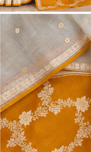 Pure Kora Silk Designer Kadhua Banarasi Handloom Saree 